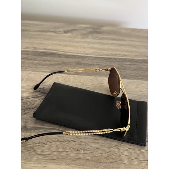 Fred FG40030U 30E Gold Frame Rope Cable Sunglasses Pilor Aviators Unisex - Picture 8 of 13